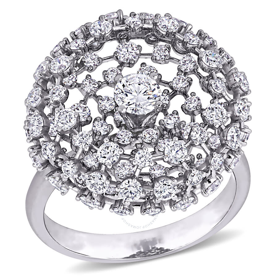 1 Ct Black /& White Round Diamond with 14K White Gold Over Sliver Cluster Ring